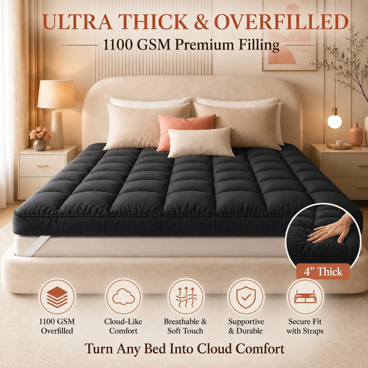 1100 GSM Mattress Topper