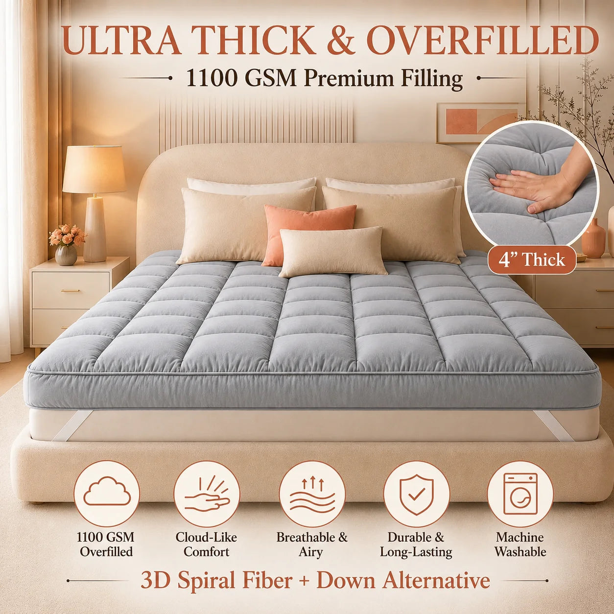 1100 GSM Mattress Topper