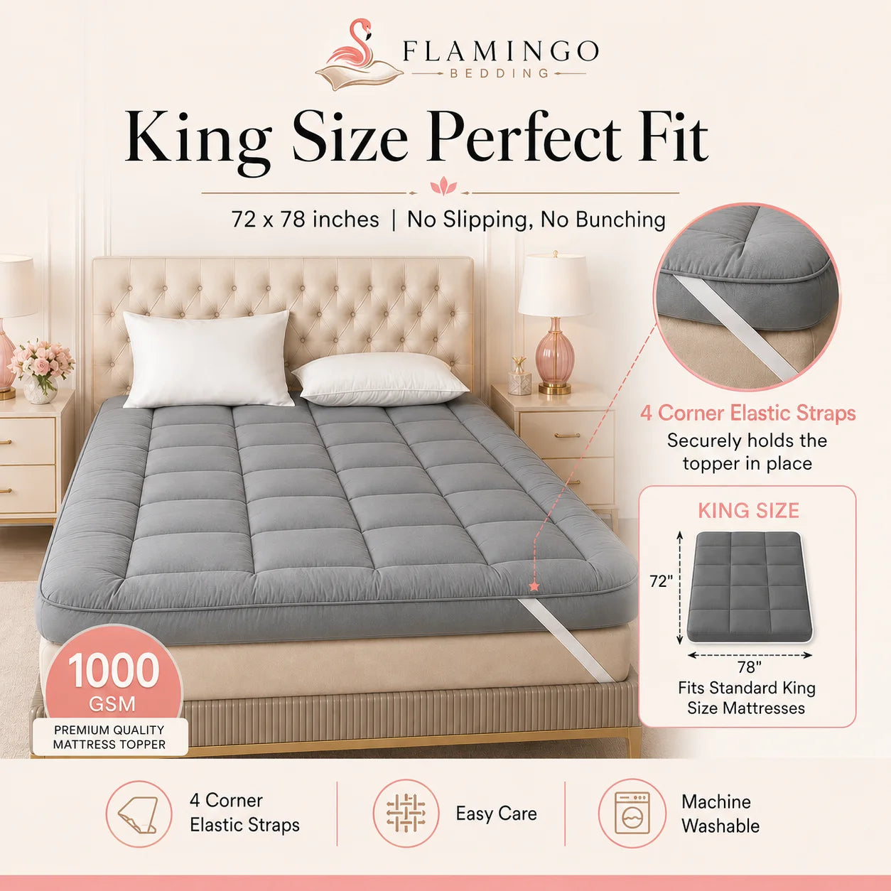 1000 GSM Mattress Toppers