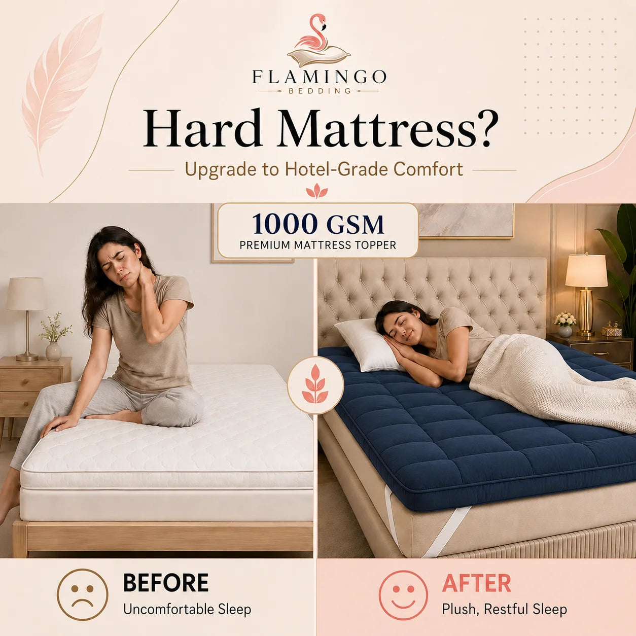 1000 GSM Mattress Toppers