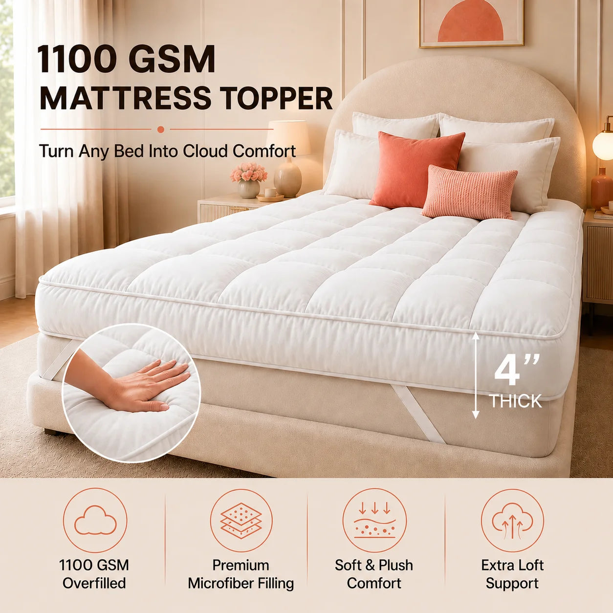 1100 GSM Mattress Topper