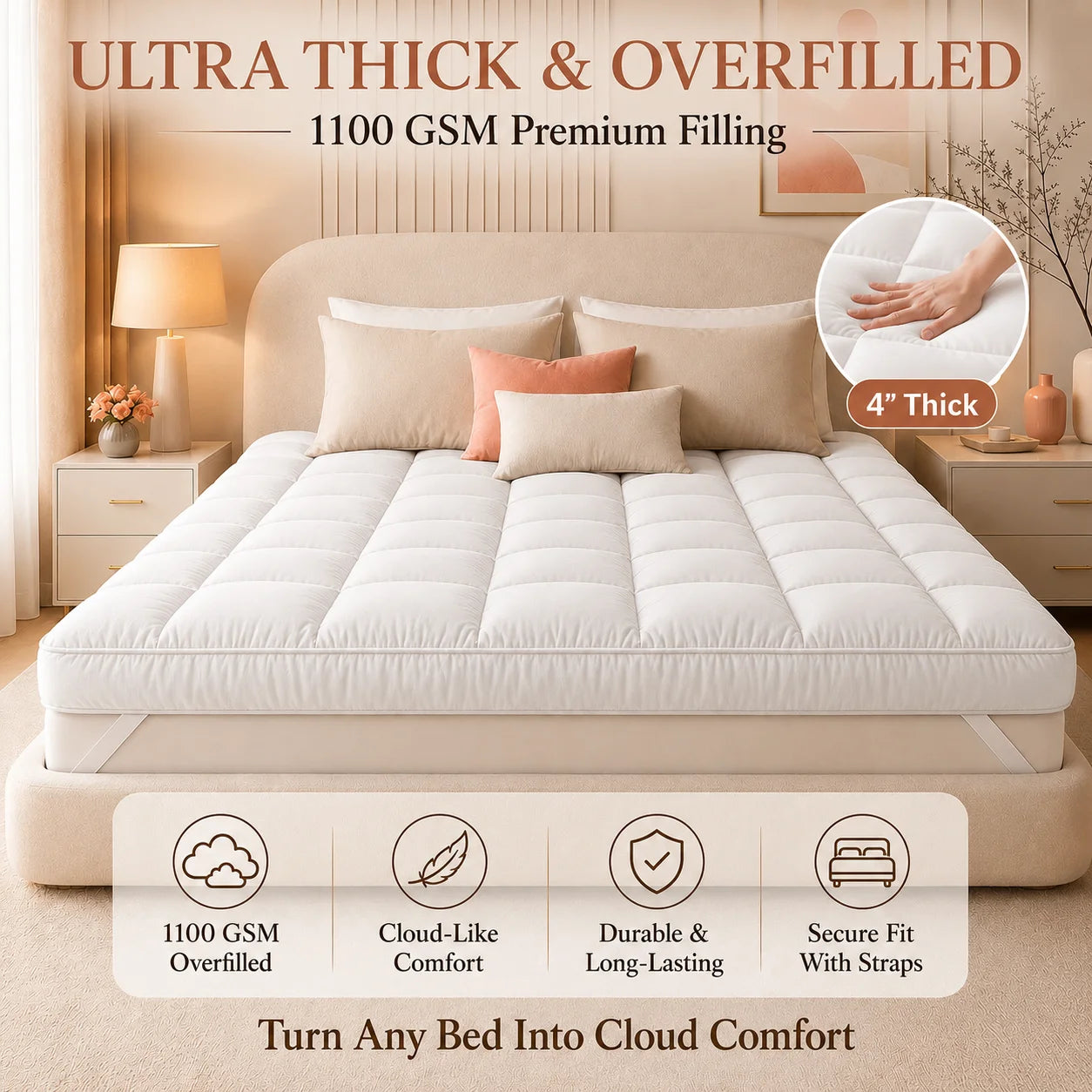 1100 GSM Mattress Topper