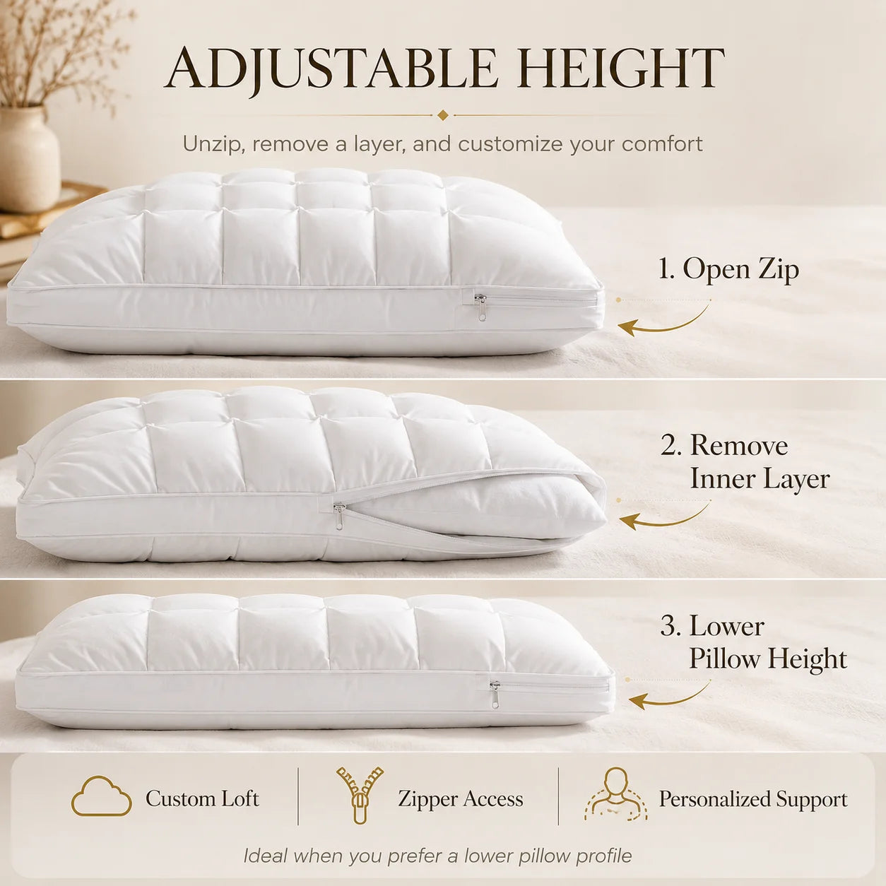 BoxLoft Adjustable Pillow