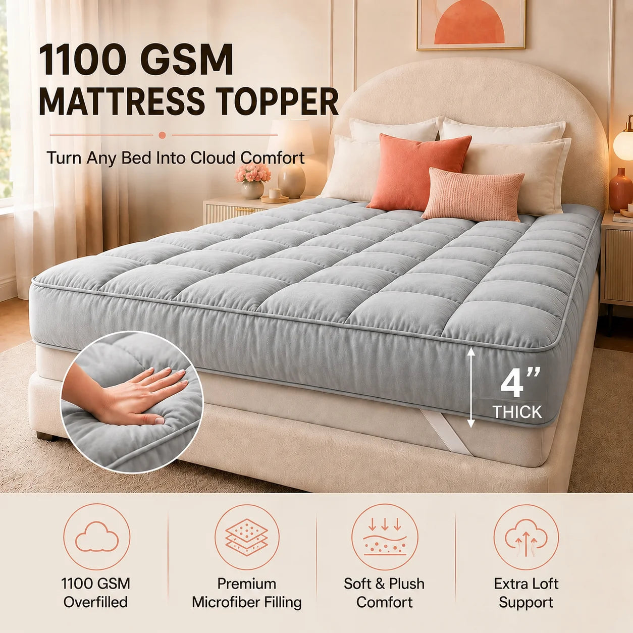 1100 GSM Mattress Topper