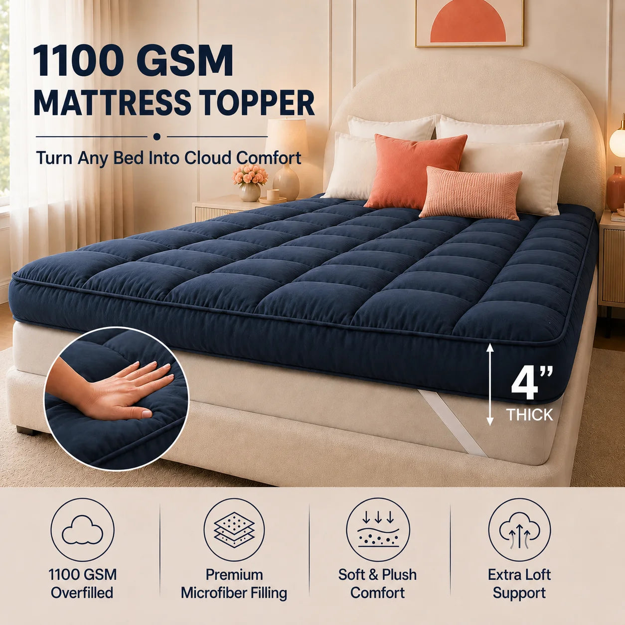 1100 GSM Mattress Topper