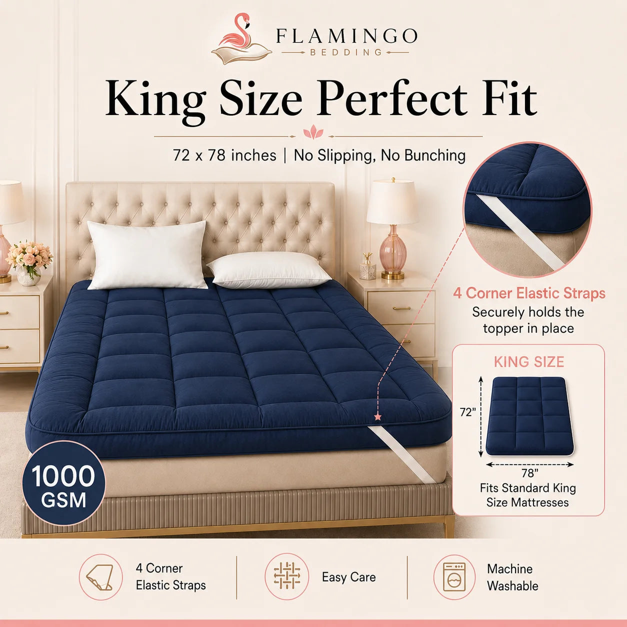 1000 GSM Mattress Toppers
